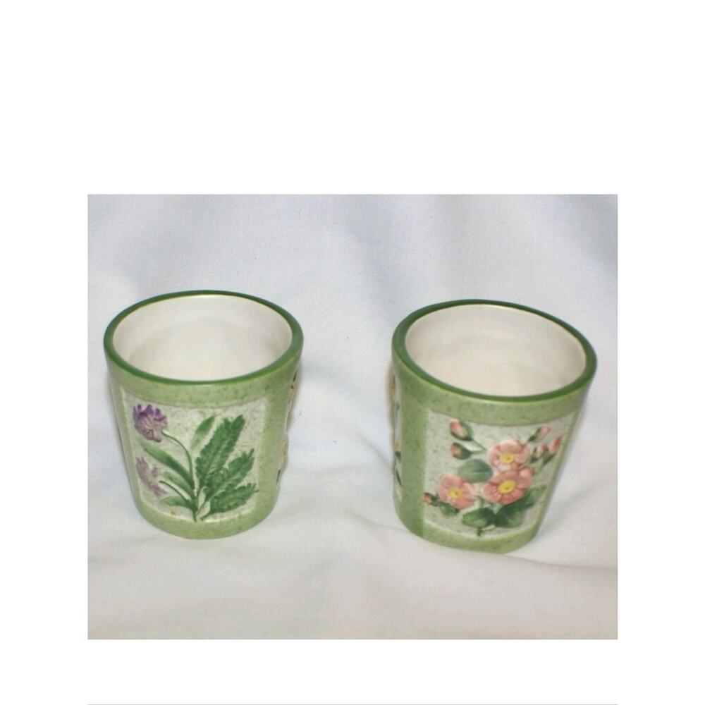 2 Yankee Candle Votive Tealite Candle Holders Flower Panels Spring Easter